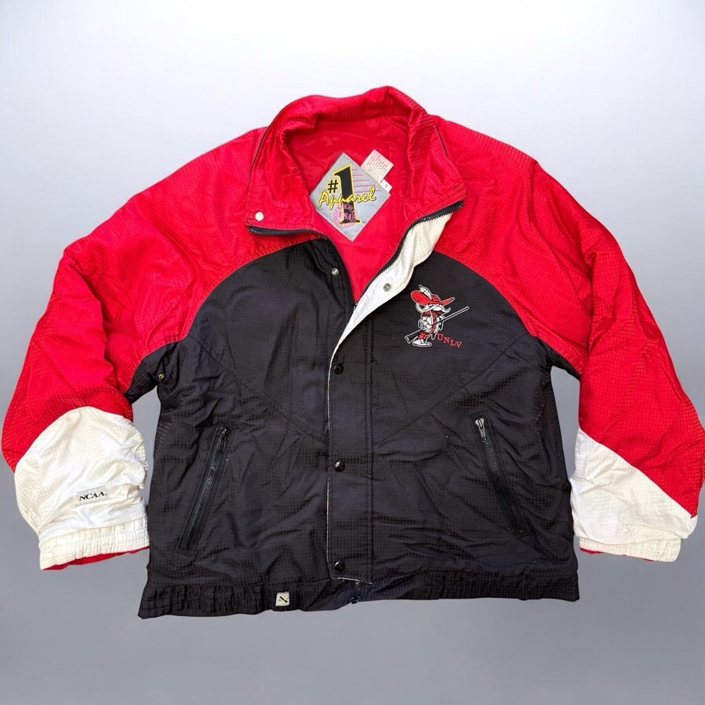 Vintage UNLV Rebels Puffer Jacket 90s NCAA 1 Apparel Mens Large Made‎ In USA